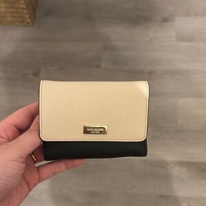 Kate Spade Cream and Black Leather Wallet